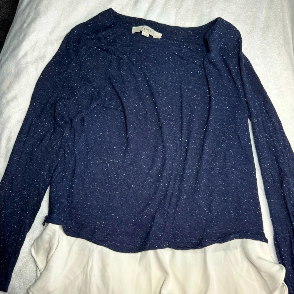 Ann Taylor Loft Lightweight Sweater Faux Layered Look